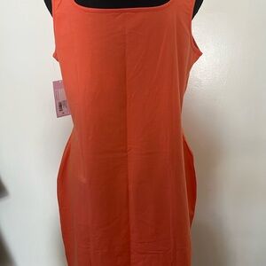 NWT Women's Wild Fable Seemed Sleeveless Orange Bodycon Dress 1X (Accept Offers)